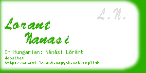lorant nanasi business card